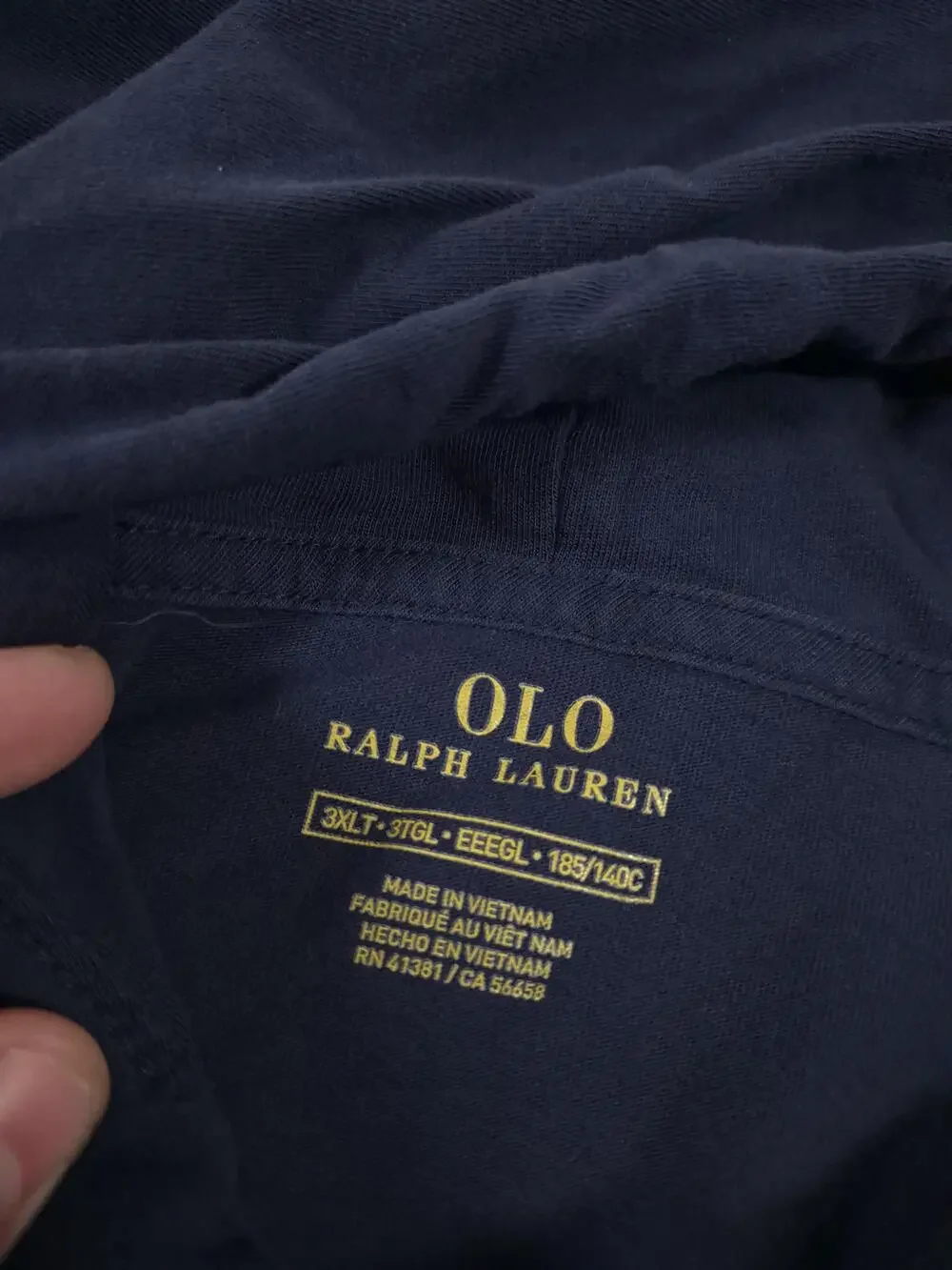 Polo Ralph Lauren Lightweight Hoodie Mens Big 3XLT Blue Jersey Pullover Pony